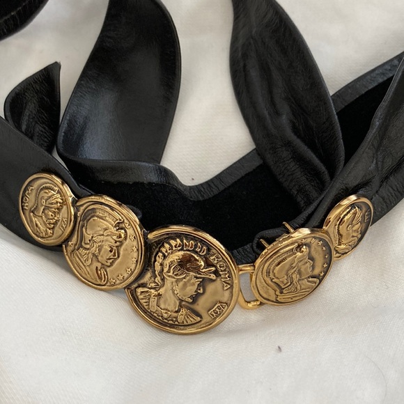 Leather Shop Accessories - Roman coin leather belt vintage